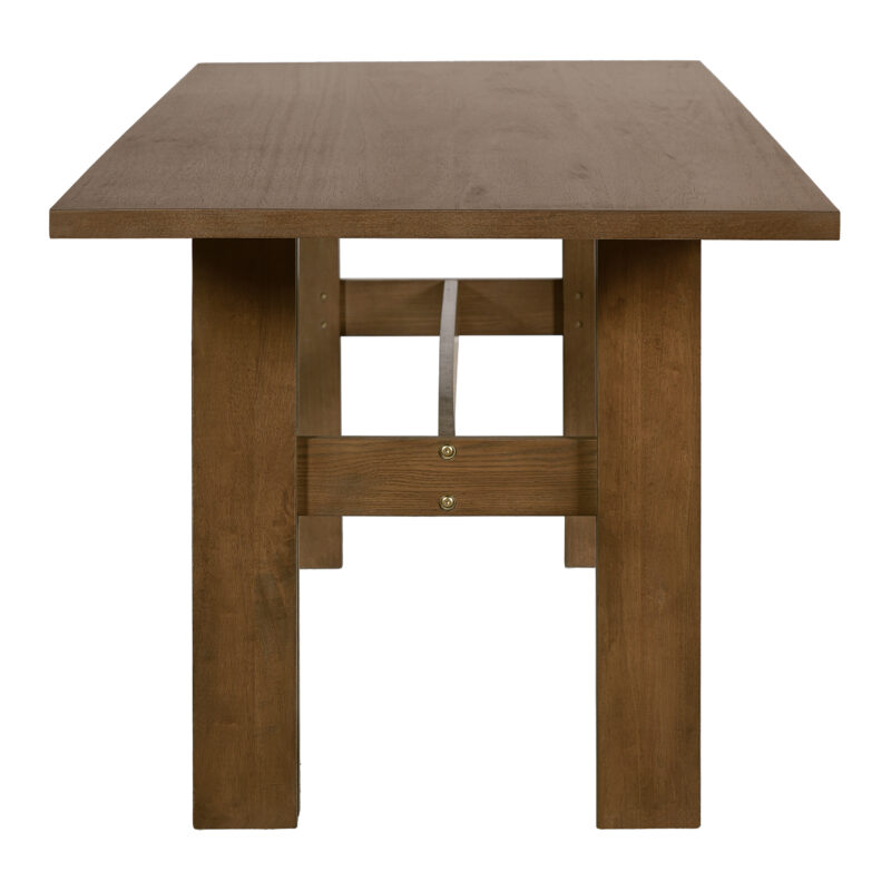 Modern Wooden Dining Table for 4 to 6 People, 71" Large Kitchen Dining Table with Wood Pedestal Base, Mid Century Rectangular Long Dinner Table for Home Dining Room Restaurant, Walnut - Image 5