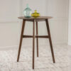 Mid-Century Modern Round Wooden Bar Table – 42" High Bar Table with Tapered Legs for Kitchen, Dining Room or Home Bar
