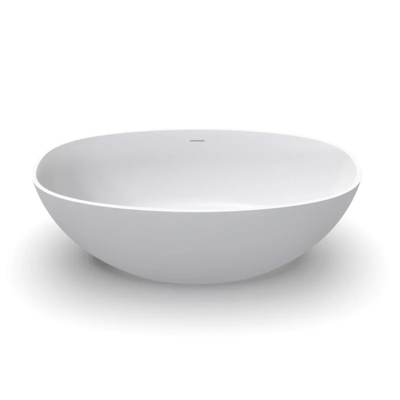 61 inch small size artificial stone solid surface freestanding bathroom bathtub - Image 9