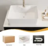 36" Wall-Mounted Bathroom Vanity with Vessel Ceramic Sink & Plywood Countertop – Soft-Close Door & Drawers, Floating Design - Image 7