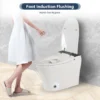 Heated Seat Smart Toilet, One Piece Toilet, Automatic Flush Tankless Toilet without Bidet, with Foot sensor Flush, Blue Night Light, Knob Control, Power Outage Flushing, Soft Close Cover,White - Image 2