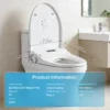 Smart Bidet Toilet Seat with Side Knob Adjustable Heated Seat with Water Temperature and Pressure Adjustment Portable Bidet with Automatic Nozzle Cleaning,Night Light,Only Seat - Image 8