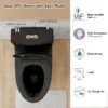 1.28/0.8 GPF Tornado Flush One-Piece Toilet Elongated, Siphonic S-trap 12",Soft Closing Seat, Button on Tank top ,Powerful Dual Flush MAP 1000g, Comfort Chair Seat ADA Height 17", Matte black MB-002 - Image 4