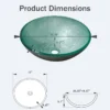 Green Ice-Crackle Tempered Glass Vessel Sink, Round Artistic Textured Bathroom Sink Bowl, Countertop Vanity Basin - Image 2