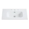 BB0930Y331, Integrated white ceramic basin with three predrilled faucet holes, faucet and drain assembly NOT included - Image 3