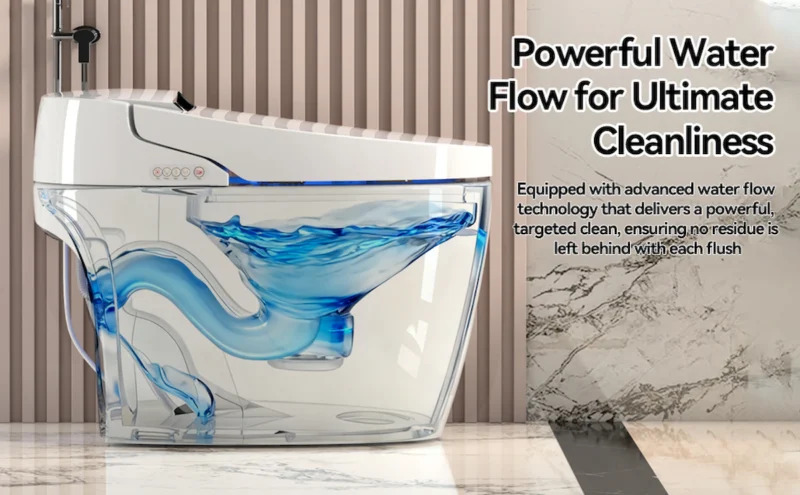 Smart Toilets with Heated Bidet Seat.Portable toilet with bidet built.Intelligent Toilet Auto Open/Close Seat. Bidet toilet with Dryer and Warm Water - Image 12