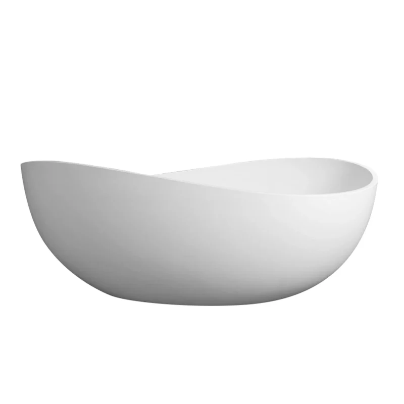 63 inch freestanding solid surface soaking bathtub for bathroom - Image 6