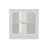 Washbasin cabinet without basin, louvered double-door floor-standing bathroom vanity and storage unit, white bathroom floor-standing storage cabinet. - Image 2