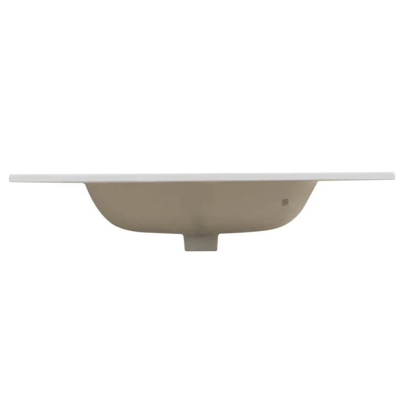 BB0930Y331, Integrated white ceramic basin with three predrilled faucet holes, faucet and drain assembly NOT included - Image 2