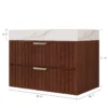 30" Modern Floating Bathroom Vanity with Seamless Sintered Stone Top & Ceramic Basin – 2 Soft-Close Drawers, Wall-Mounted - Image 12