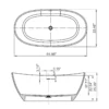 65 inch artificial stone solid surface freestanding bathroom bathtub - Image 2