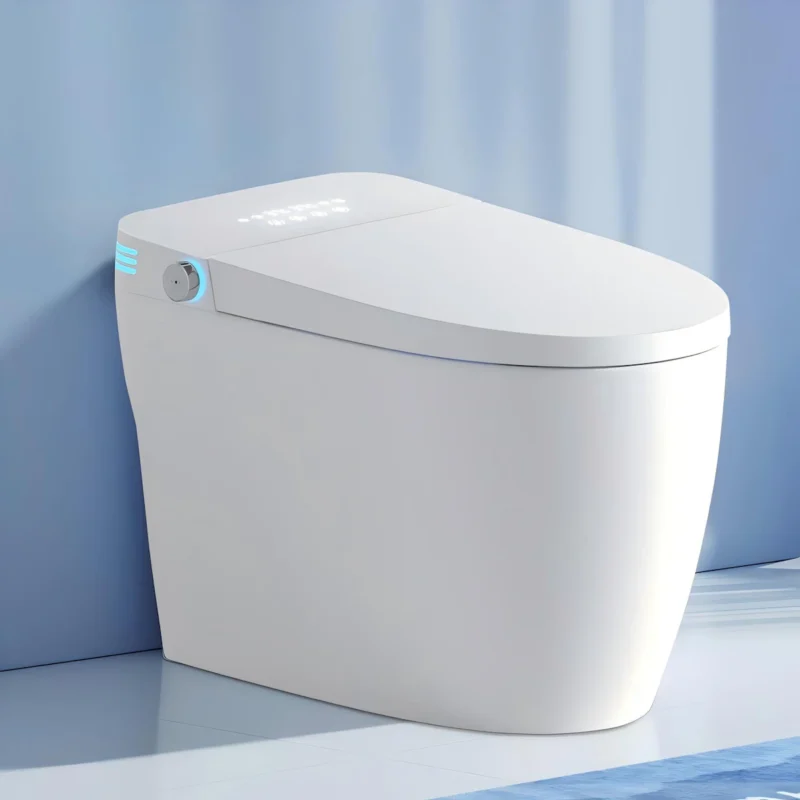 Tankless Smart Toilet With Bidet Built In, One-piece Bidet Toilet Seat, Auto Flush, Auto Open/Close,Heated Seat, Warm Water and Dry, Adjustable Temp,Remote Control Side Know - Image 7