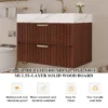 30" Modern Floating Bathroom Vanity with Seamless Sintered Stone Top & Ceramic Basin – 2 Soft-Close Drawers, Wall-Mounted - Image 8