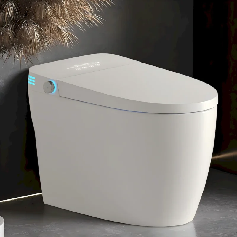 Tankless Smart Toilet With Bidet Built In, One-piece Bidet Toilet Seat, Auto Flush, Auto Open/Close,Heated Seat, Warm Water and Dry, Adjustable Temp,Remote Control Side Know - Image 9