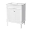 24'' Bathroom Vanity with Top Sink, 2-Tier Modern Bathroom Storage Cabinet, Single Sink Bathroom Vanity, Large Storage Shelves - Image 7