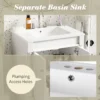 24'' Bathroom Vanity with Top Sink, 2-Tier Modern Bathroom Storage Cabinet, Single Sink Bathroom Vanity, Large Storage Shelves - Image 6