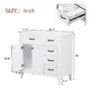 36" Bathroom Vanity without Sink, Cabinet Base Only, Bathroom Cabinet with Drawers, Solid Frame and MDF Board, White - Image 6