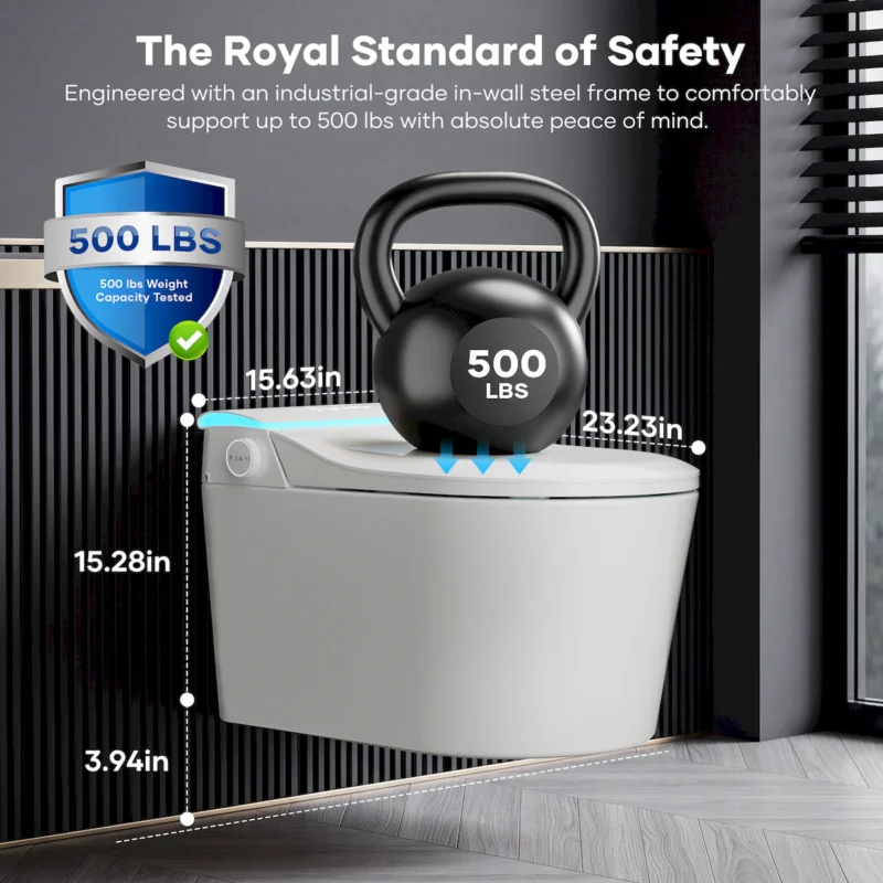 Wall-mounted Smart Toilet, Automatic Lid Opening, No Water Pressure Limitation, Wall Drain, All-in-One Bidet with Aromatherapy Deodorization for Home Use - Image 13