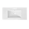 36" Single Bathroom Basin Sink, Vanity Top Only, 3-Faucet Holes, Ceramic - Image 4