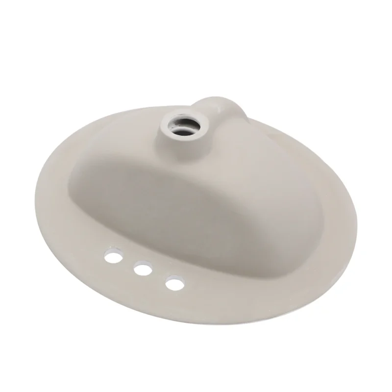 20.3 Inch Drop In Bathroom Sink White Porcelain 20.3x18 inch Ceramic Vitreous Above Counter Vanity Lavatory Sink with 3 Vessel Style Basin - Image 11