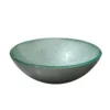 Green Ice-Crackle Tempered Glass Vessel Sink, Round Artistic Textured Bathroom Sink Bowl, Countertop Vanity Basin - Image 10