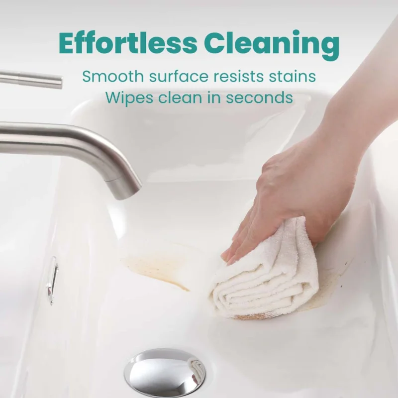 BB0930Y331, Integrated white ceramic basin with three predrilled faucet holes, faucet and drain assembly NOT included - Image 11