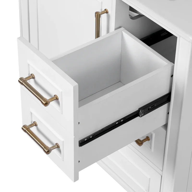 30" Bathroom Vanity with Ceramic Sink, Soft-Close Door with Built-in Shelf, Deep Drawer, Standard Drawer, Long Divider Drawer, Ample Storage Cabinet for Bathroom, Modern & Functional Design - Image 8