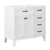 36" Bathroom Vanity without Sink, Cabinet Base Only, Bathroom Cabinet with Drawers, Solid Frame and MDF Board, White - Image 3