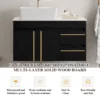36" Wall-Mounted Bathroom Vanity with Vessel Ceramic Sink & Plywood Countertop – Soft-Close Door & Drawers, Floating Design - Image 6