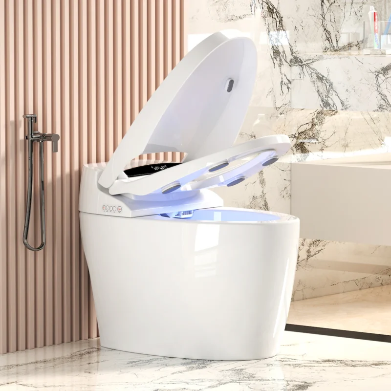 Smart Toilets with Heated Bidet Seat.Portable toilet with bidet built.Intelligent Toilet Auto Open/Close Seat. Bidet toilet with Dryer and Warm Water - Image 6