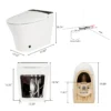 Heated Seat Smart Toilet, One Piece Toilet, Automatic Flush Tankless Toilet without Bidet, with Foot sensor Flush, Blue Night Light, Knob Control, Power Outage Flushing, Soft Close Cover,White - Image 12