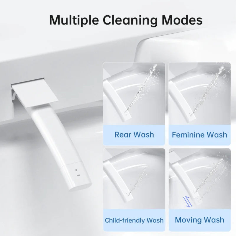 Modern integrated Smart toilet, Auto Open/Close lid, temperature heating seat, instant warm water cleaning, can automatically flush, remote control flush, foot sensing flush - Image 2