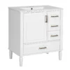 30" Bathroom Vanity with Ceramic Sink, Soft-Close Door with Built-in Shelf, Deep Drawer, Standard Drawer, Long Divider Drawer, Ample Storage Cabinet for Bathroom, Modern & Functional Design - Image 12