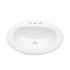 20.3 Inch Drop In Bathroom Sink White Porcelain 20.3x18 inch Ceramic Vitreous Above Counter Vanity Lavatory Sink with 3 Vessel Style Basin - Image 10