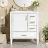 30" Bathroom Vanity with Ceramic Sink, Soft-Close Door with Built-in Shelf, Deep Drawer, Standard Drawer, Long Divider Drawer, Ample Storage Cabinet for Bathroom, Modern & Functional Design - Image 6