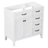 36" Bathroom Vanity without Sink, Cabinet Base Only, Bathroom Cabinet with Drawers, Solid Frame and MDF Board, White - Image 2