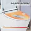 Heated Seat Smart Toilet without Bidet, Upmarket Compact Dual Flush Toilet 1/1.28 GPF, Tank less toilet with Adjustable Temp Heated Seat, Foot sensor Flush, White Night Light, Knob Control,Auto Flush - Image 10