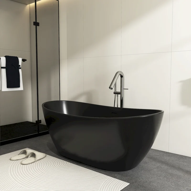 65 inch artificial stone solid surface freestanding bathroom bathtub - Image 7