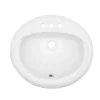 20.3 Inch Drop In Bathroom Sink White Porcelain 20.3x18 inch Ceramic Vitreous Above Counter Vanity Lavatory Sink with 3 Vessel Style Basin - Image 9