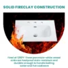 BB0924Y331, Integrated white ceramic basin with three predrilled faucet holes, drain assembly NOT included - Image 8