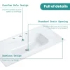 BB0930Y331, Integrated white ceramic basin with three predrilled faucet holes, faucet and drain assembly NOT included - Image 9