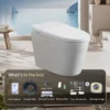 Tankless Smart Toilet With Bidet Built In, One-piece Bidet Toilet Seat, Auto Flush, Auto Open/Close,Heated Seat, Warm Water and Dry, Adjustable Temp,Remote Control Side Know - Image 14