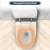 Heated Seat Smart Toilet, One Piece Toilet, Automatic Flush Tankless Toilet without Bidet, with Foot sensor Flush, Blue Night Light, Knob Control, Power Outage Flushing, Soft Close Cover,White - Image 4