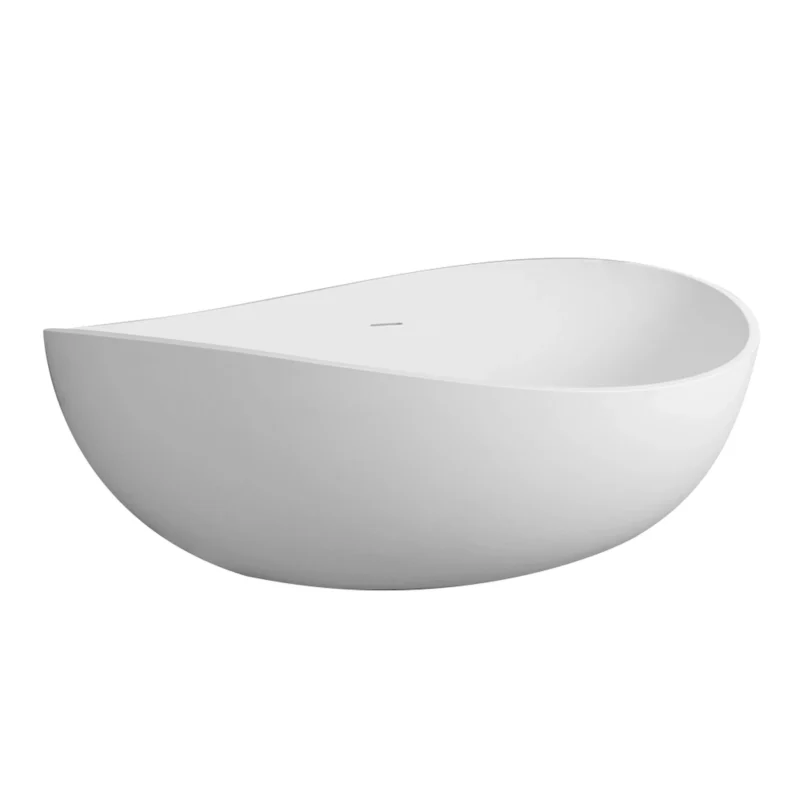 63 inch freestanding solid surface soaking bathtub for bathroom - Image 14
