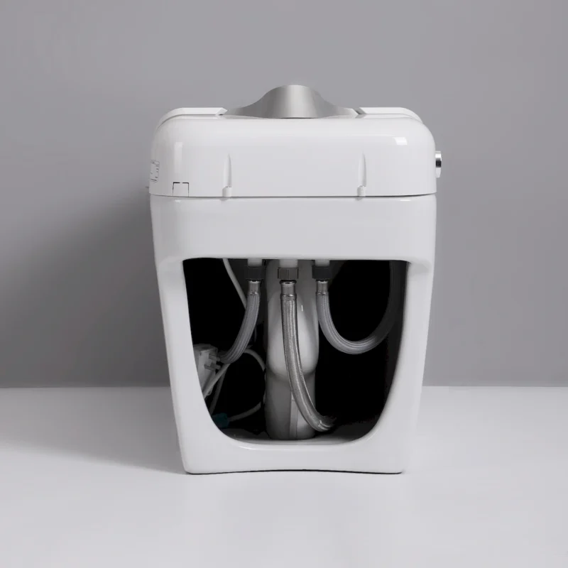 Smart Toilet Bidet Combo with Foot Sensor Open Cover/Seat, Self-Cleaning Nozzle, LED Display, Three Level Heated Seat/Airflow, Night Light, Knob Control, Soft Close, Auto Flush, with Remote Control - Image 7