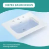 BB0924Y331, Integrated white ceramic basin with three predrilled faucet holes, drain assembly NOT included - Image 7