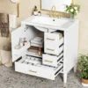 30" Bathroom Vanity with Ceramic Sink, Soft-Close Door with Built-in Shelf, Deep Drawer, Standard Drawer, Long Divider Drawer, Ample Storage Cabinet for Bathroom, Modern & Functional Design - Image 4