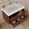 30" Modern Floating Bathroom Vanity with Seamless Sintered Stone Top & Ceramic Basin – 2 Soft-Close Drawers, Wall-Mounted - Image 2
