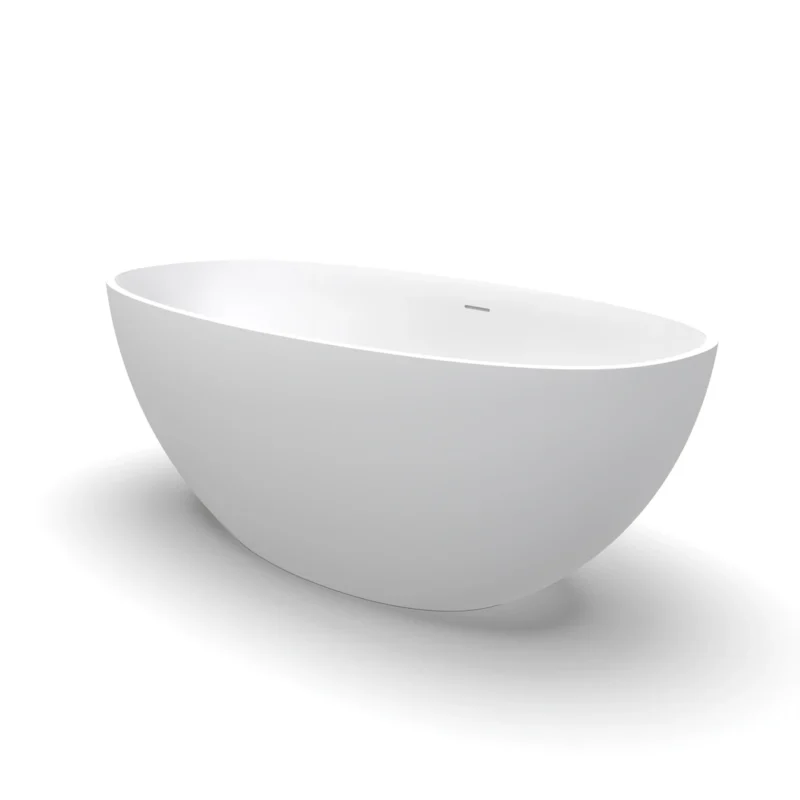61 inch small size artificial stone solid surface freestanding bathroom bathtub - Image 10