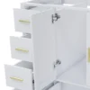 42" Bathroom Vanity Base Cabinet with 2 Soft-Close Double Doors & 9 Smooth Drawers with Slides(White) - Image 5